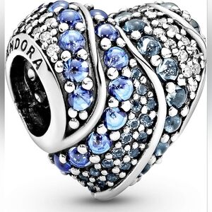 Pandora Blue and Silver Heart Charm
